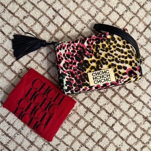 CH Carolina Herrera Fantasy Bag Leopard Print Multicolor Chain Shoulder Bag